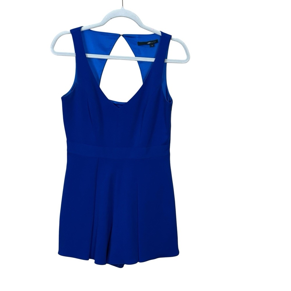 Jay Godfrey Women's Size 6  Royal Blue Open‎ Back Romper with Pockets